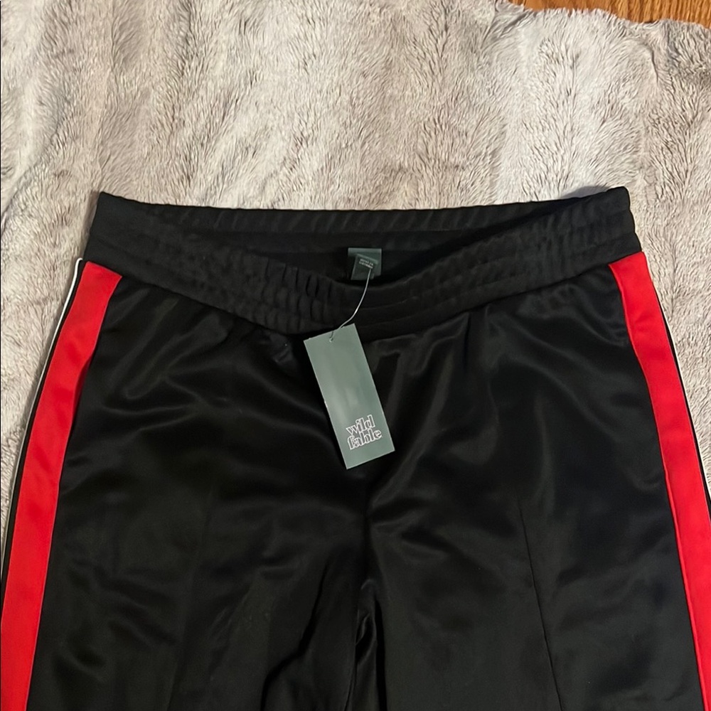 Wild Fable Black Track Pants with Red and White Stripes - Picture 3 of 6